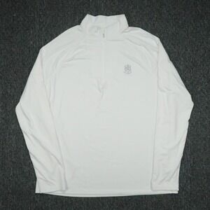 G FORE Pullover Mens Large White Performancde 1/4 Zip Golf La Jolla Country Club